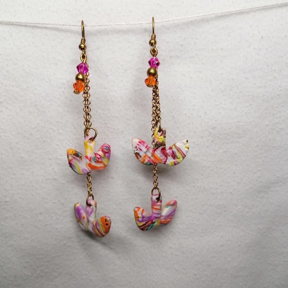 Boucle d'oreille _ "Arc en Ciel Touch" 10c