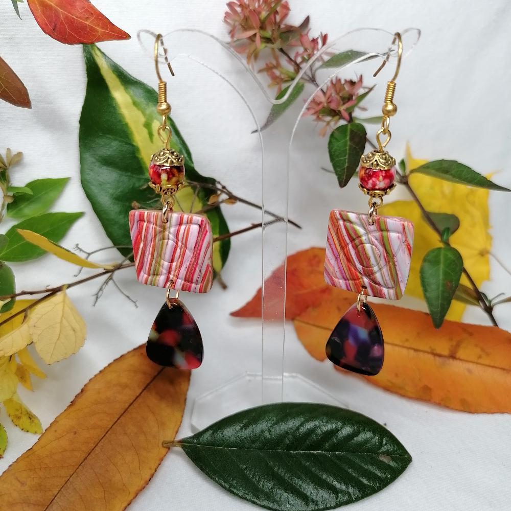 Boucle d'oreille _ "Eté Indien" 3b