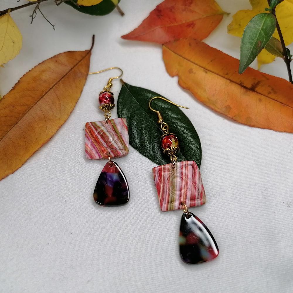 Boucle d'oreille _ "Eté Indien" 3c