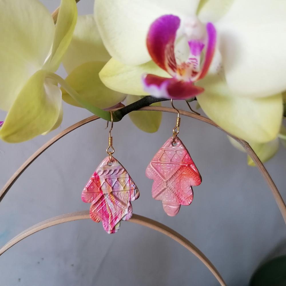 Boucle d'oreille _ "Terre de feu" 20a