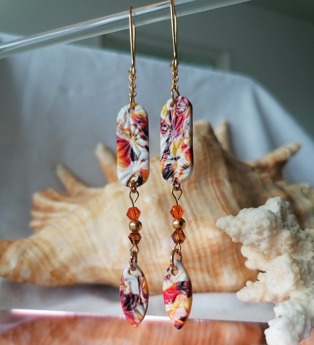 Boucle d'oreille _ "Terre de feu" 12a