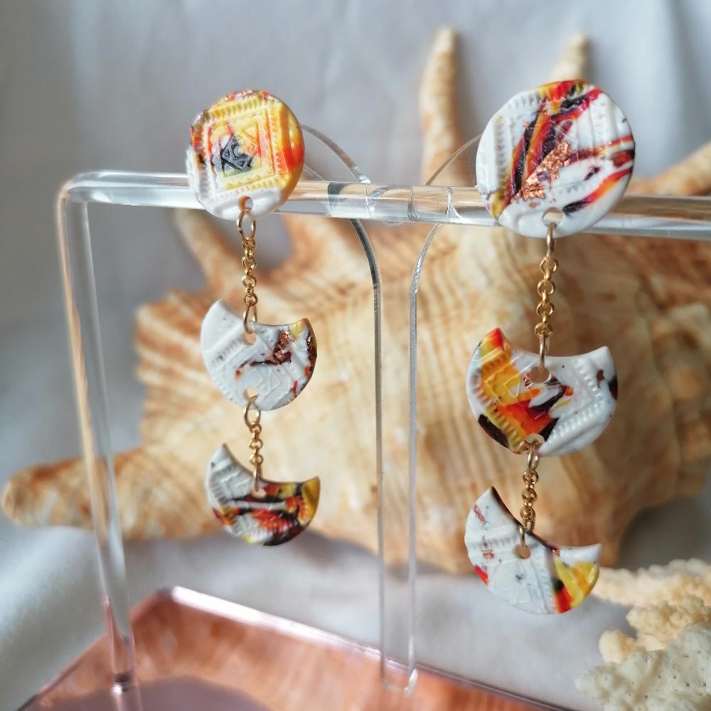 Boucle d'oreille _ "Terre de feu" 13a