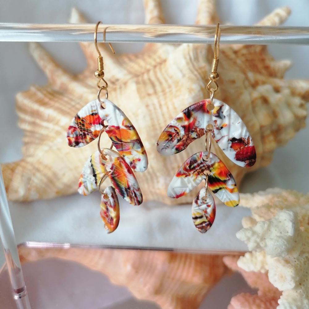 Boucle d'oreille _ "Terre de feu" 18a