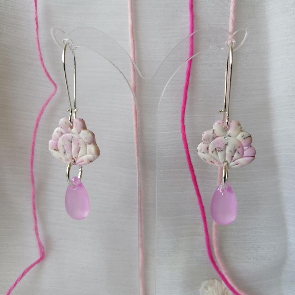 Boucle d'oreille _ "Pink Sweetness" 7a