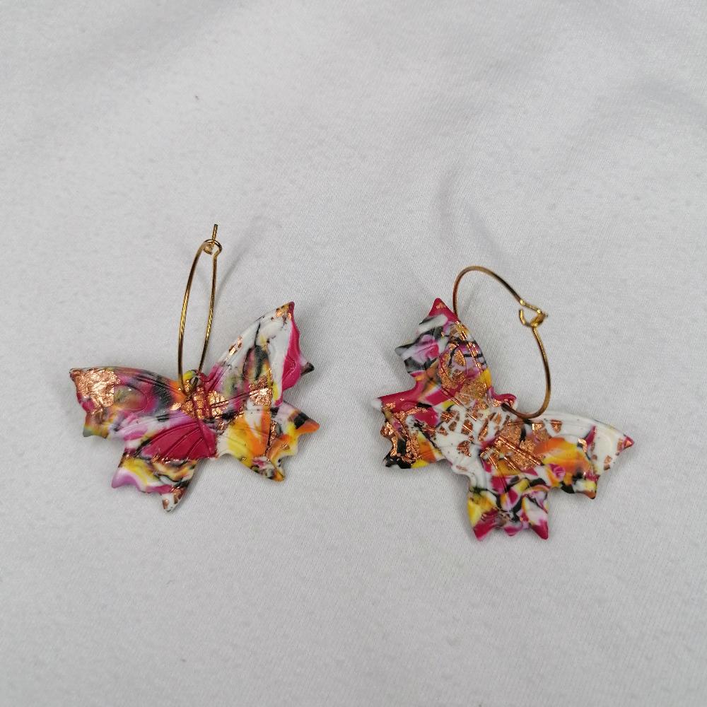 Boucle d'oreille _ "Lipstick Polychrome" 13b