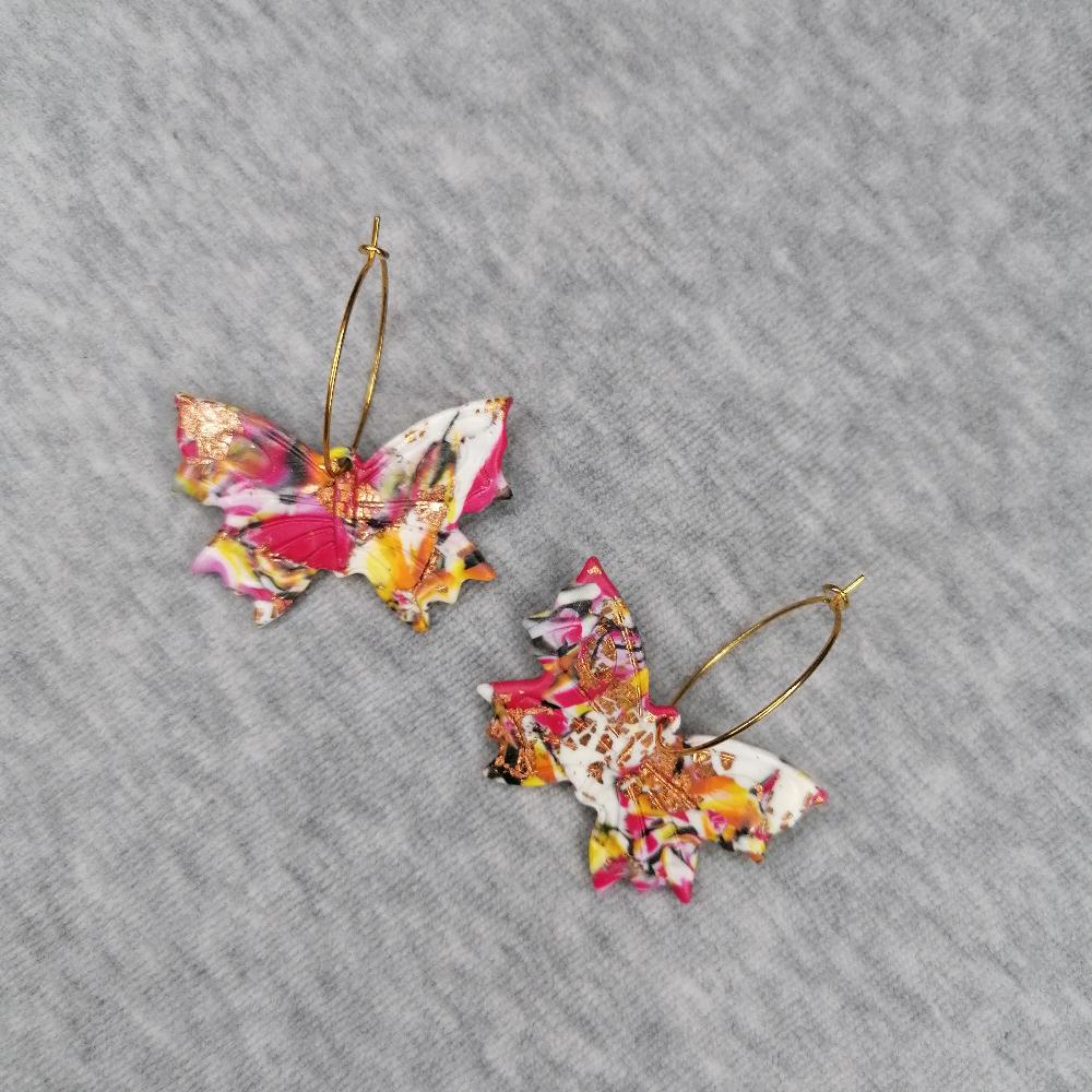 Boucle d'oreille _ "Lipstick Polychrome" 13c