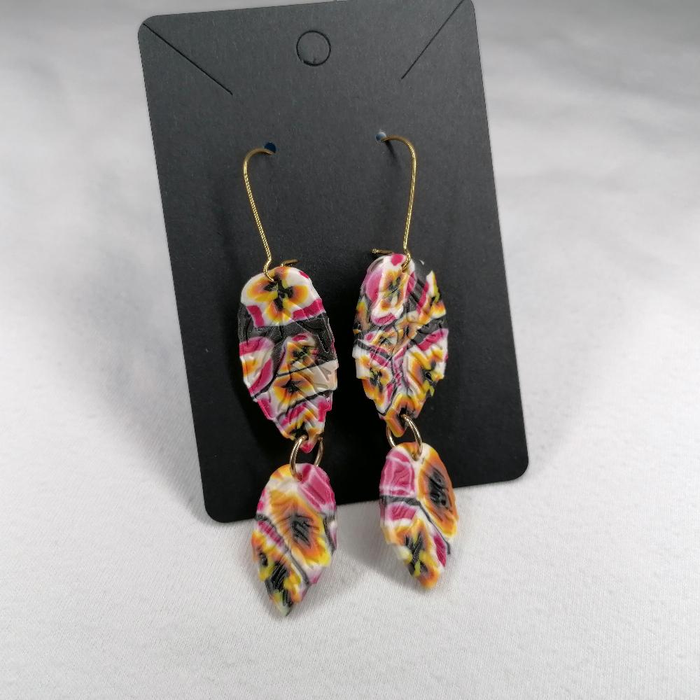 Boucle d'oreille _ "Lipstick Polychrome" 4b
