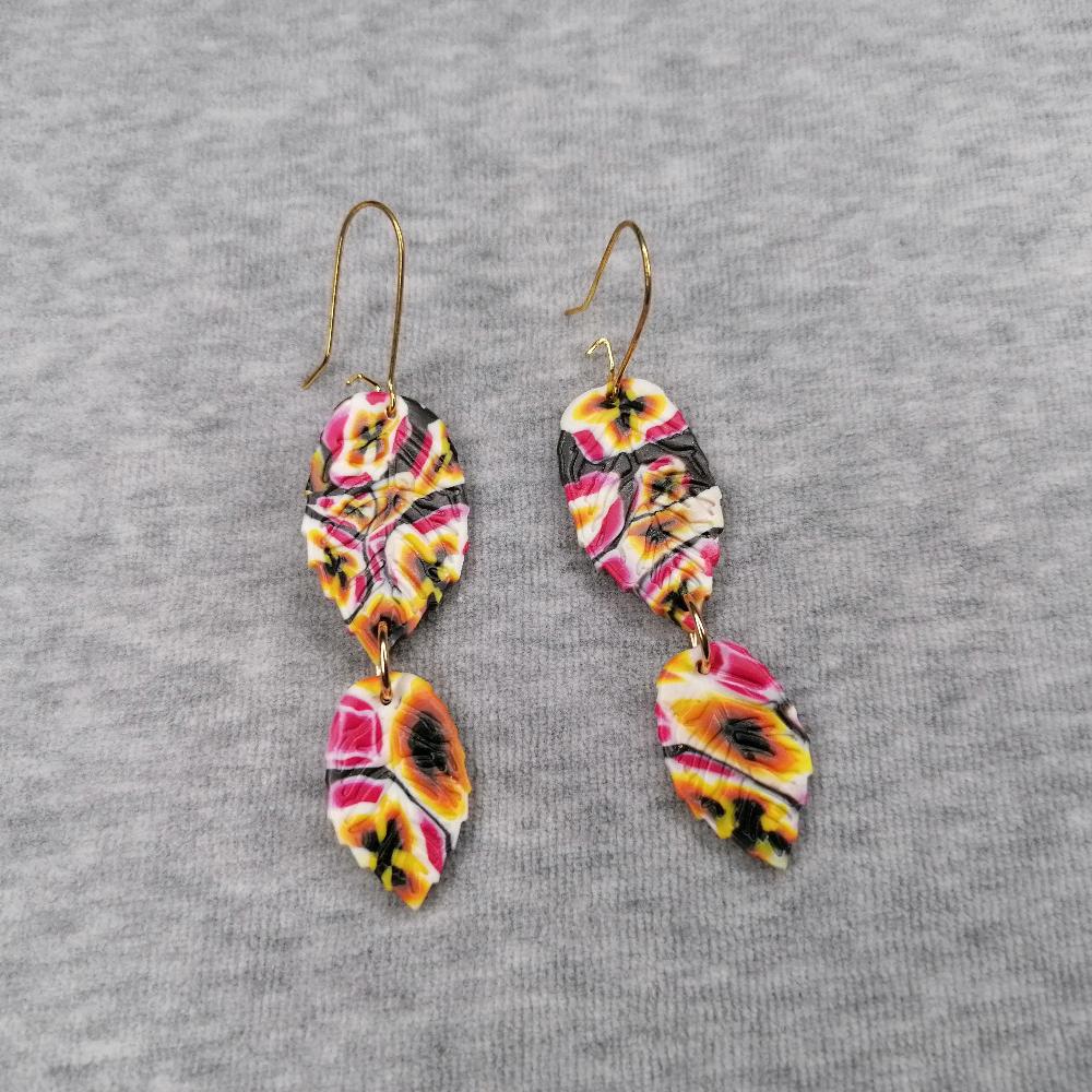 Boucle d'oreille _ "Lipstick Polychrome" 4c