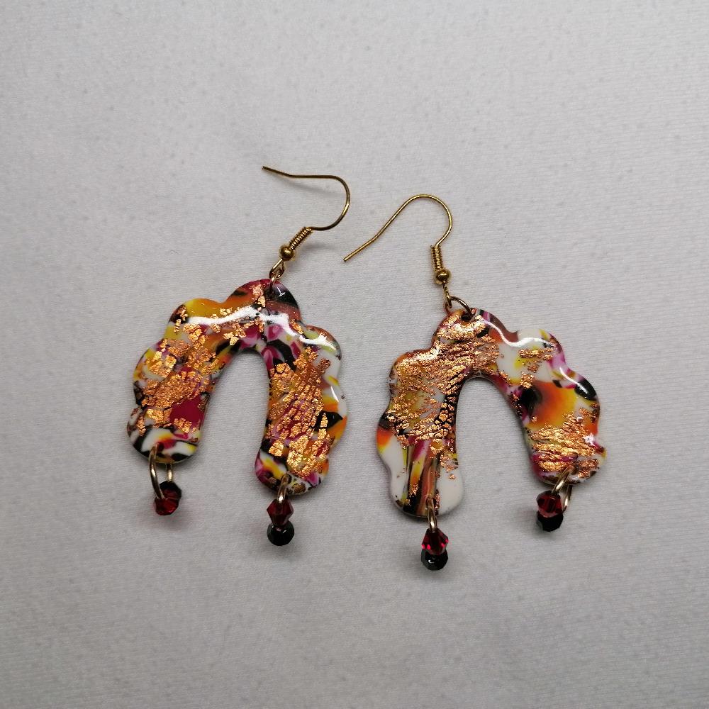 Boucle d'oreille _ "Lipstick Polychrome" 9b