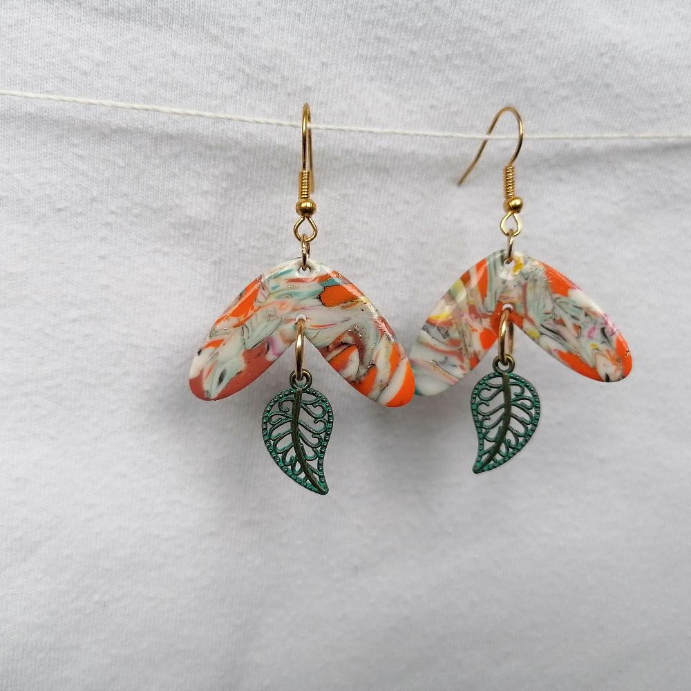 Boucle d'oreille _ "Matin d'Automne" 4c