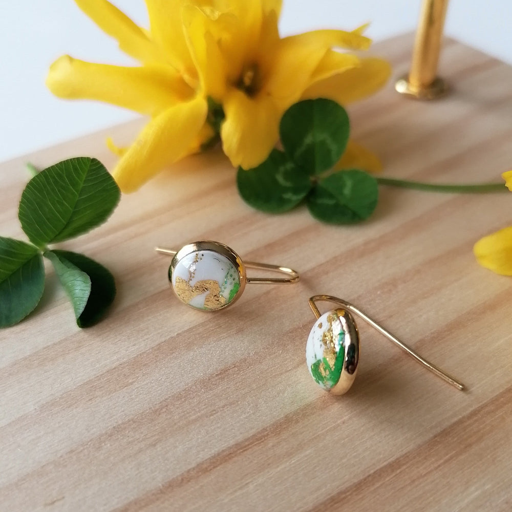 Boucle d'oreille polymère - Saint Patrick 1b