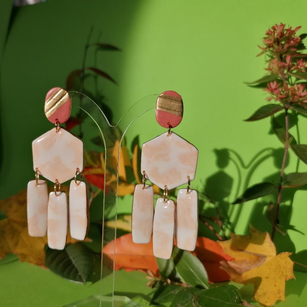 Boucle d'oreille _ "Nébuleuses d'Automne" 3b