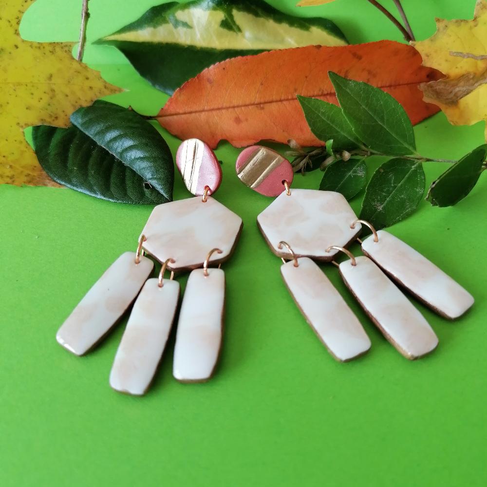 Boucle d'oreille _ "Nébuleuses d'Automne" 3c
