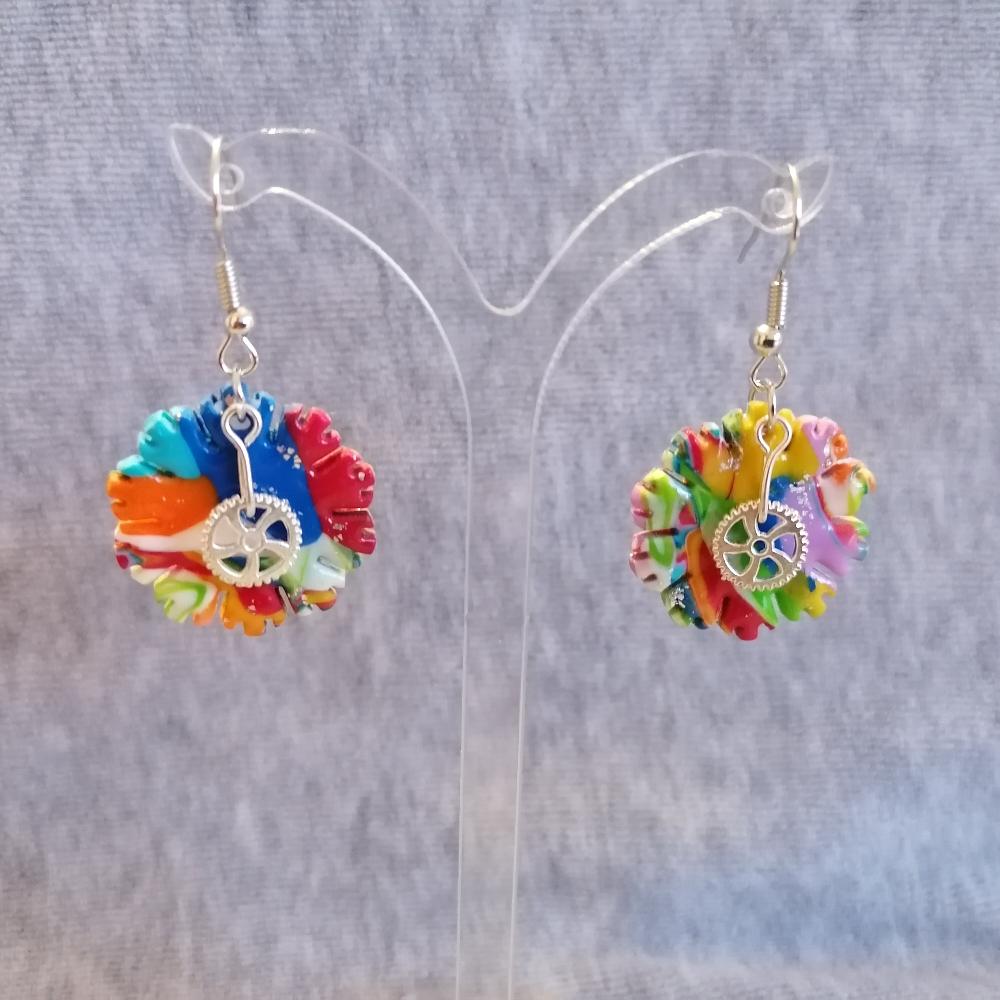Boucle d'oreille _ "Pétillantes" Multi 1c