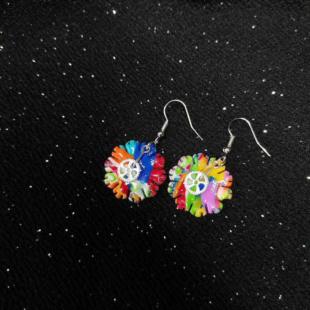 Boucle d'oreille _ "Pétillantes" Multi 1d