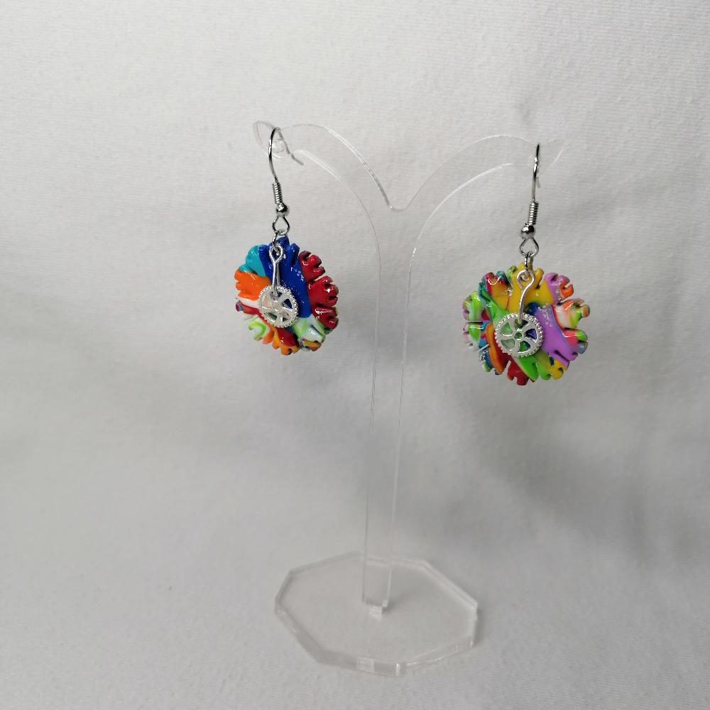 Boucle d'oreille _ "Pétillantes" Multi 1e