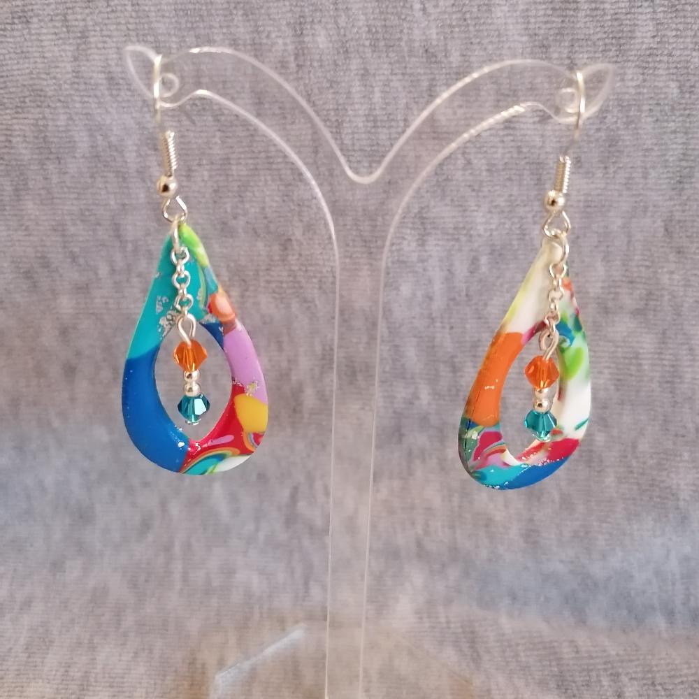 Boucle d'oreille _ "Pétillantes" Multi 2c