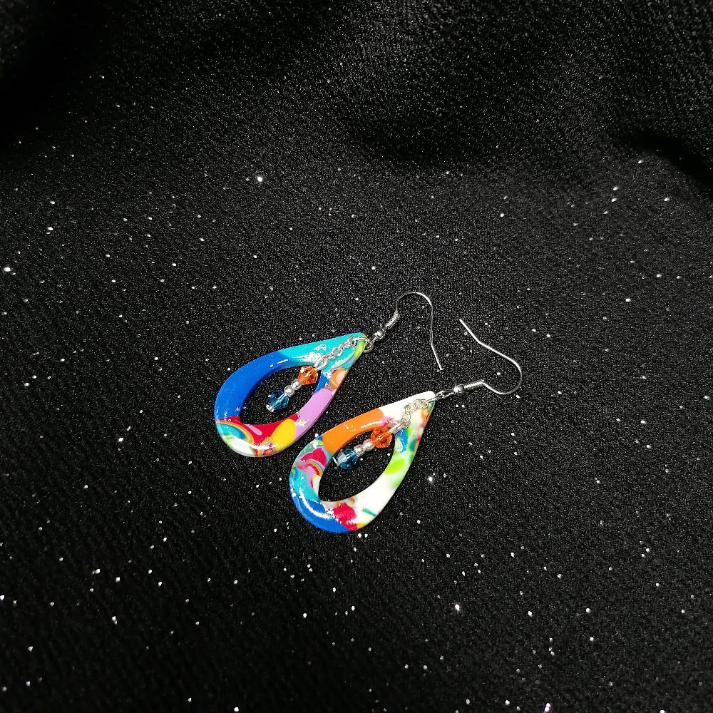 Boucle d'oreille _ "Pétillantes" Multi 2d
