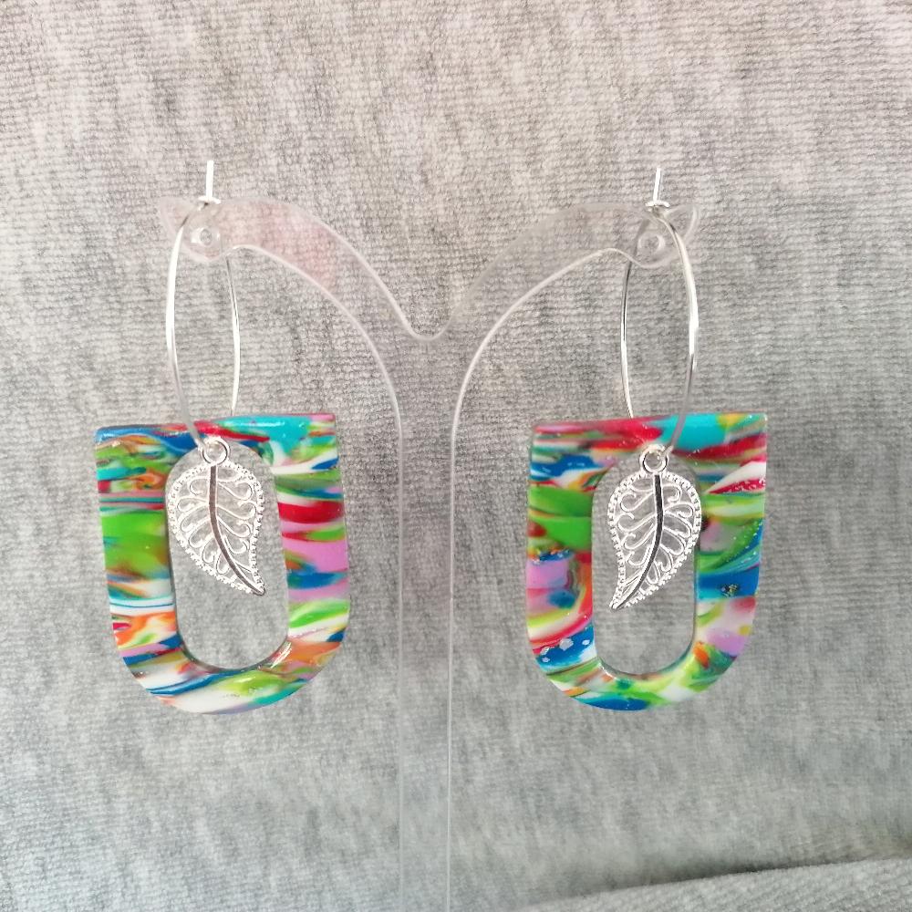 Boucle d'oreille _ "Pétillantes" Multi 3b