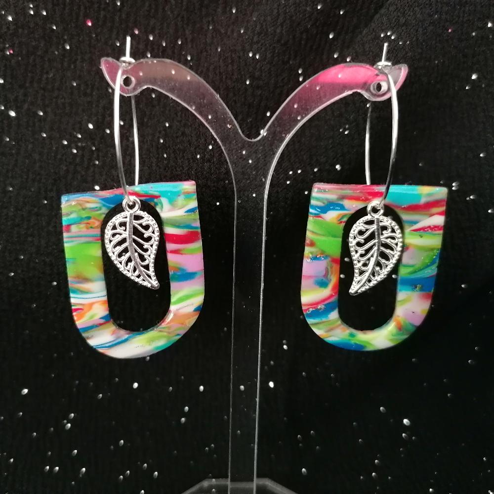 Boucle d'oreille _ "Pétillantes" Multi 3c