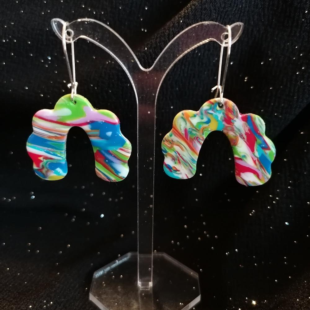 Boucle d'oreille _ "Pétillantes" Multi 5b