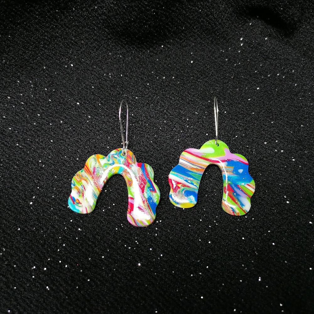 Boucle d'oreille _ "Pétillantes" Multi 5d