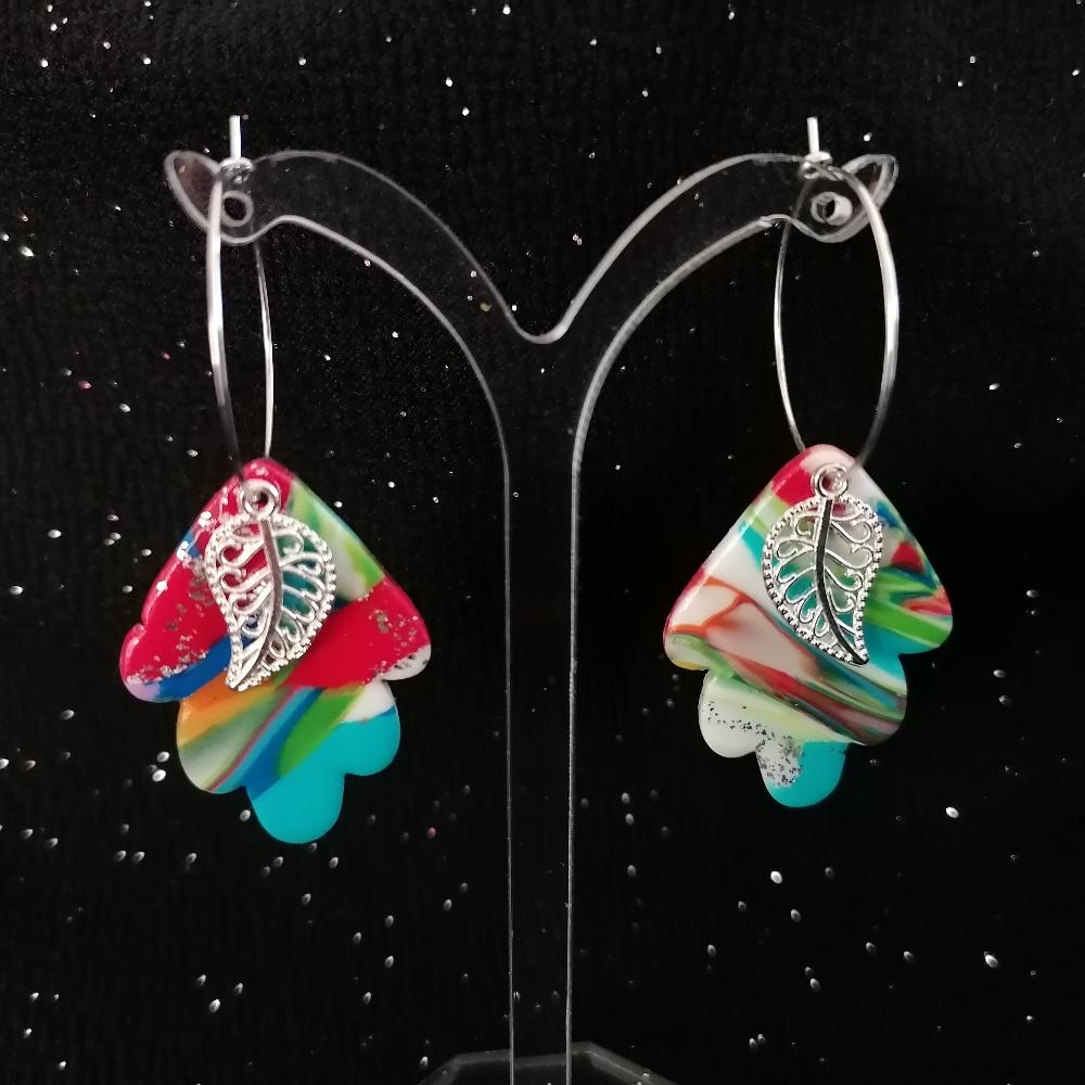 Boucle d'oreille _ "Pétillantes" Multi 6b