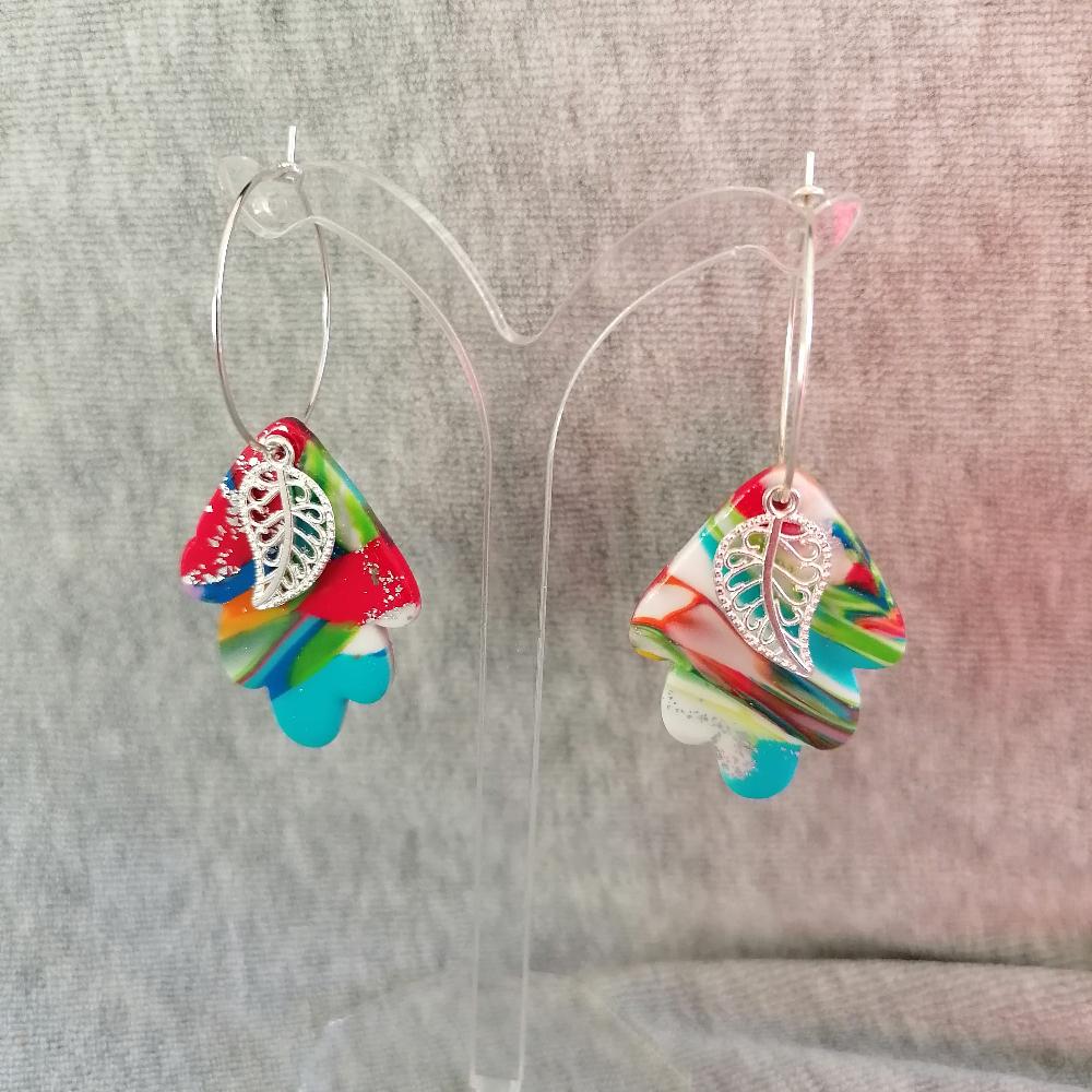 Boucle d'oreille _ "Pétillantes" Multi 6c