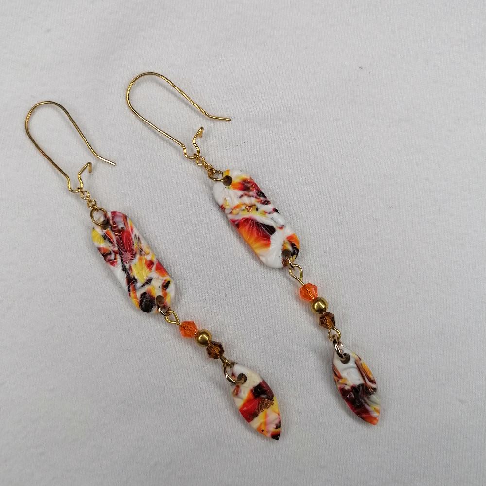 Boucle d'oreille _ "Terre de feu" 12c