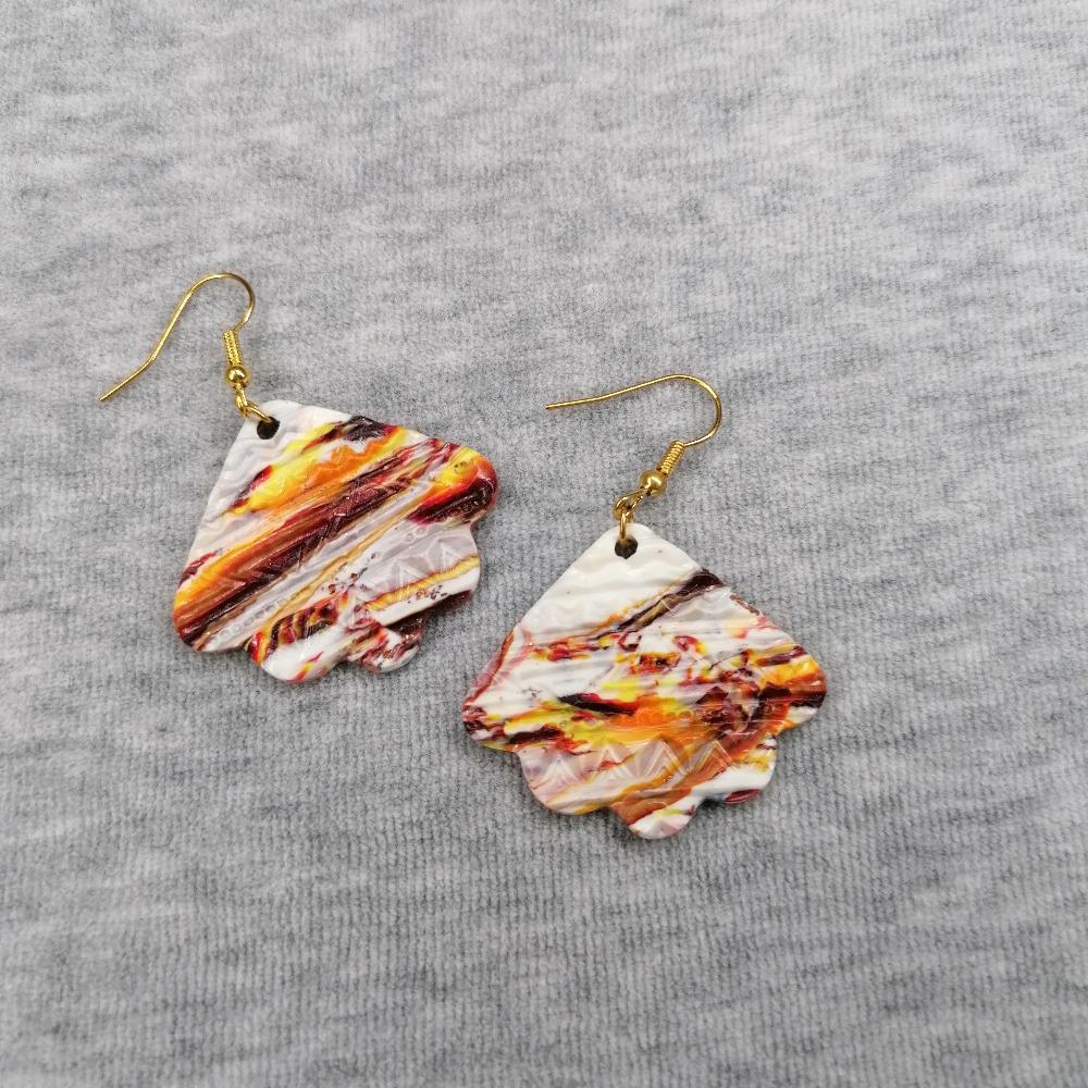 Boucle d'oreille _ "Terre de feu" 16b