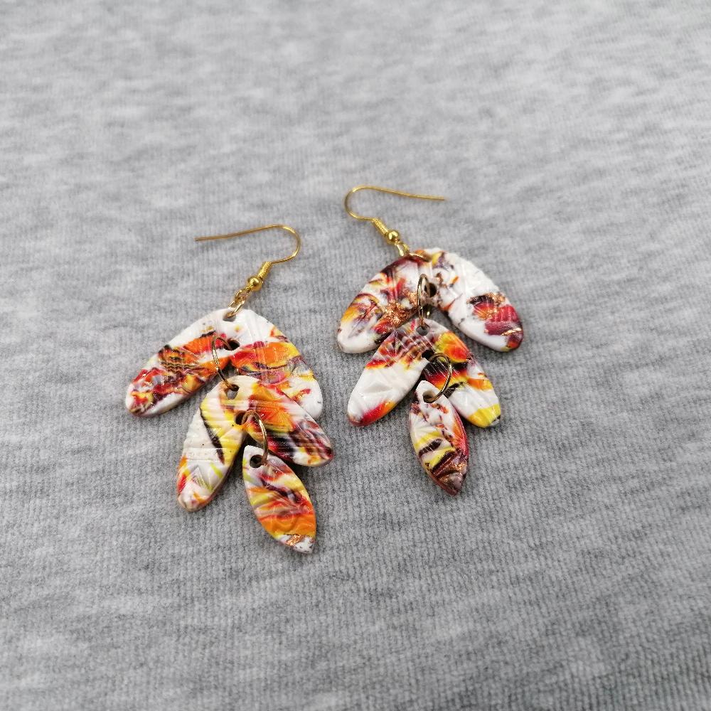 Boucle d'oreille _ "Terre de feu" 18b