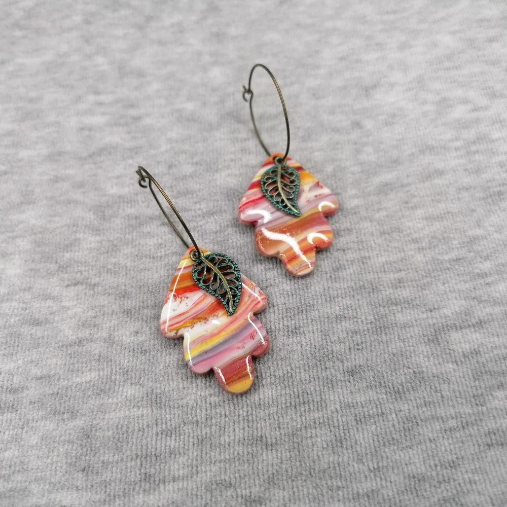 Boucle d'oreille _ "Terre de feu" 10b
