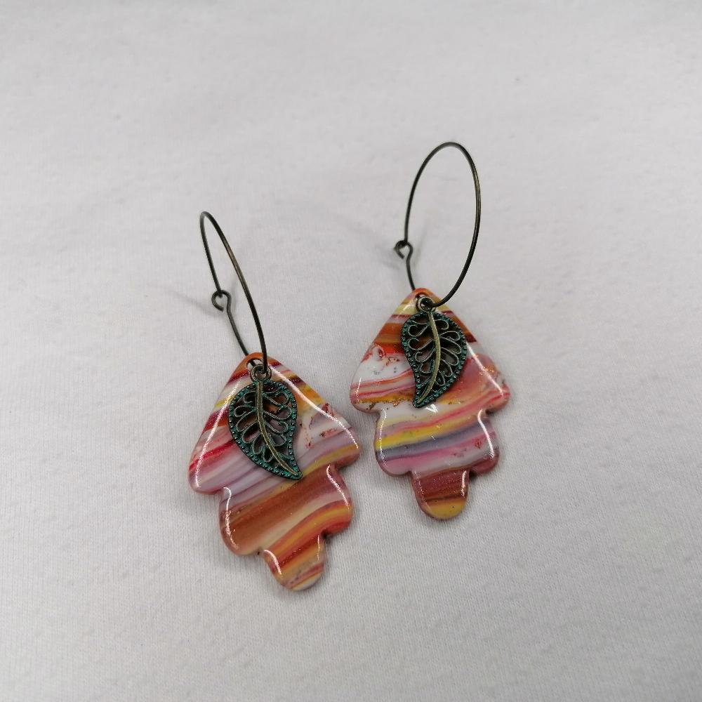 Boucle d'oreille _ "Terre de feu" 10c