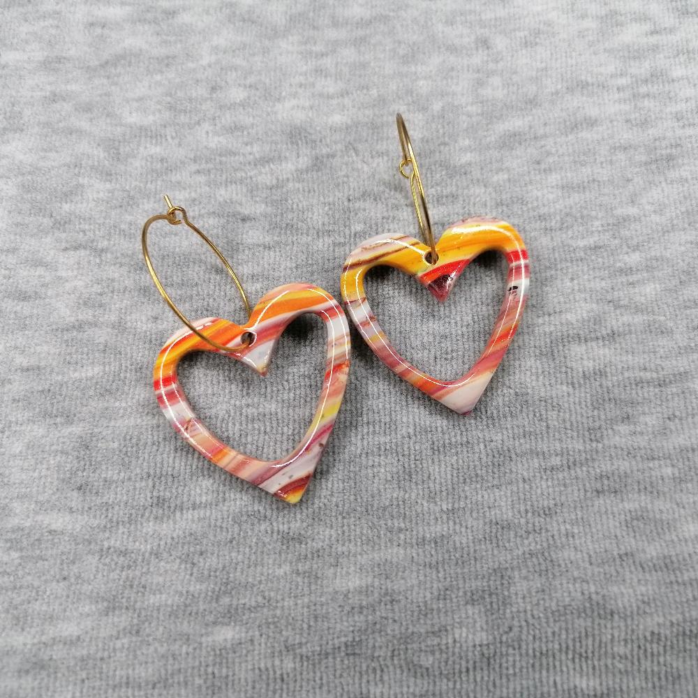 Boucle d'oreille _ "Terre de feu" 15b