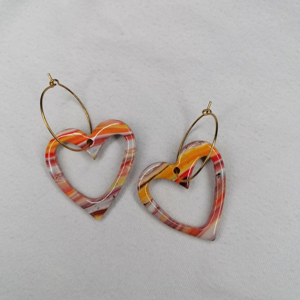 Boucle d'oreille _ "Terre de feu" 15c