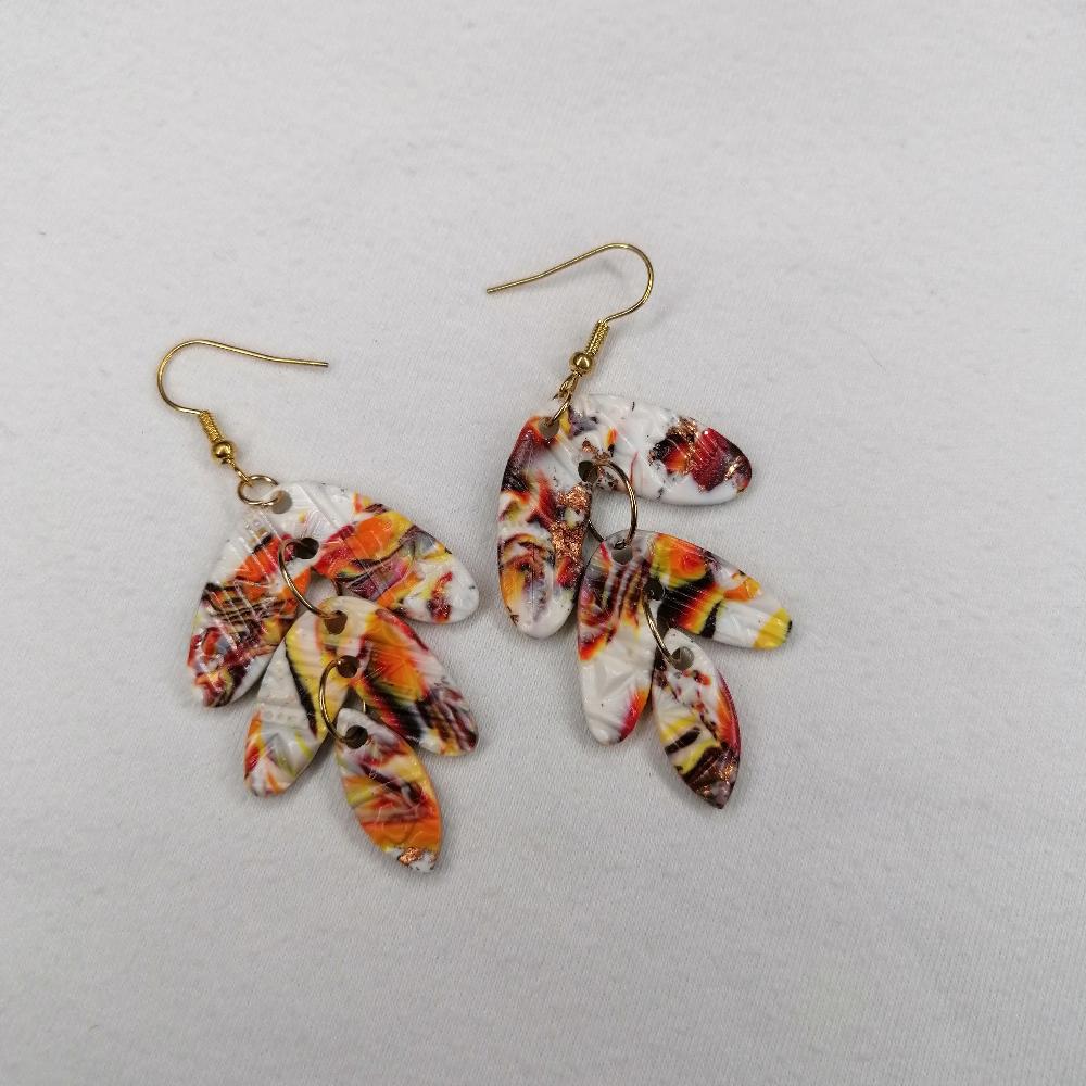 Boucle d'oreille _ "Terre de feu" 18c