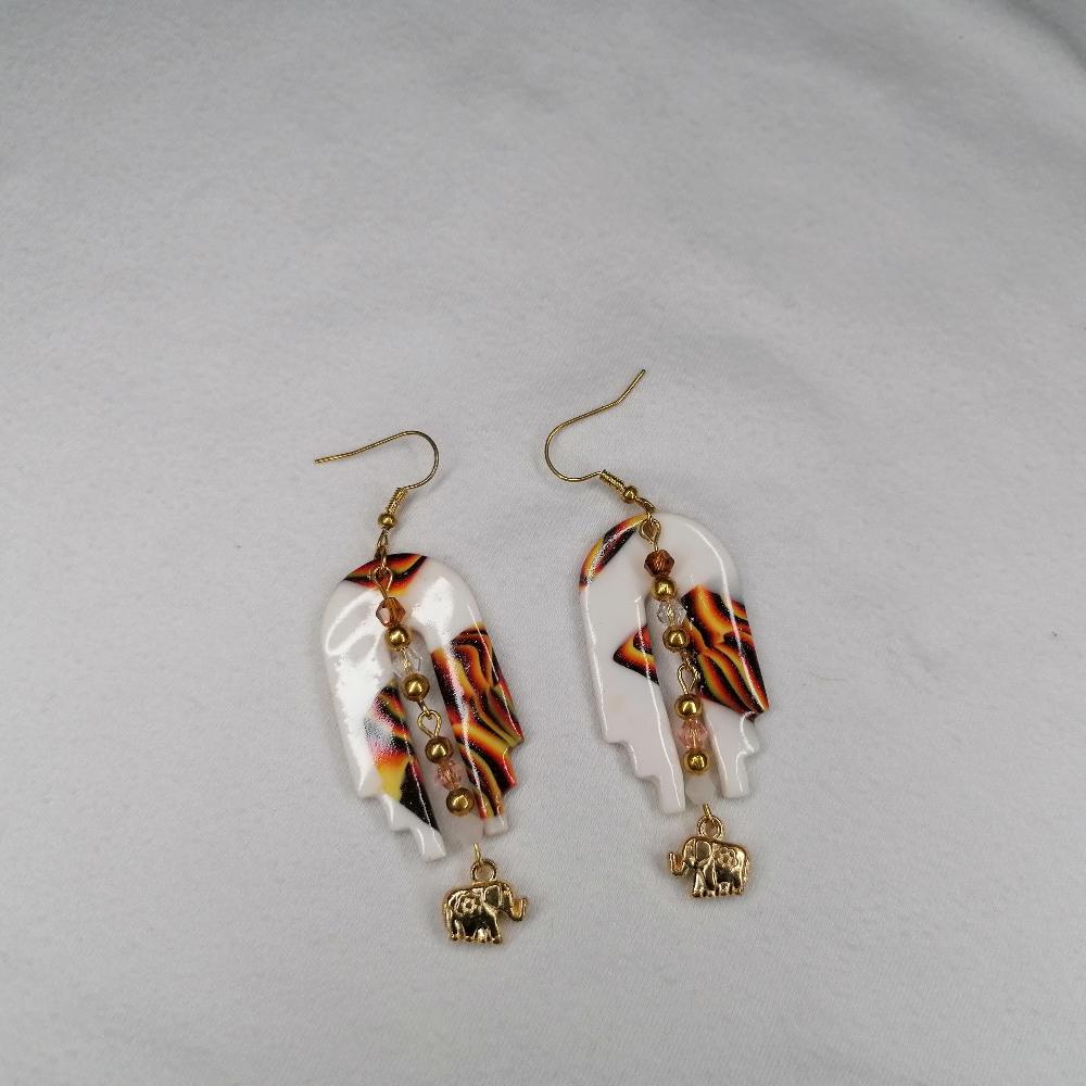 Boucle d'oreille _ "Terre de feu" 3c