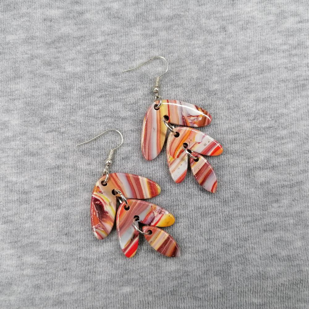 Boucle d'oreille _ "Terre de feu" 7b