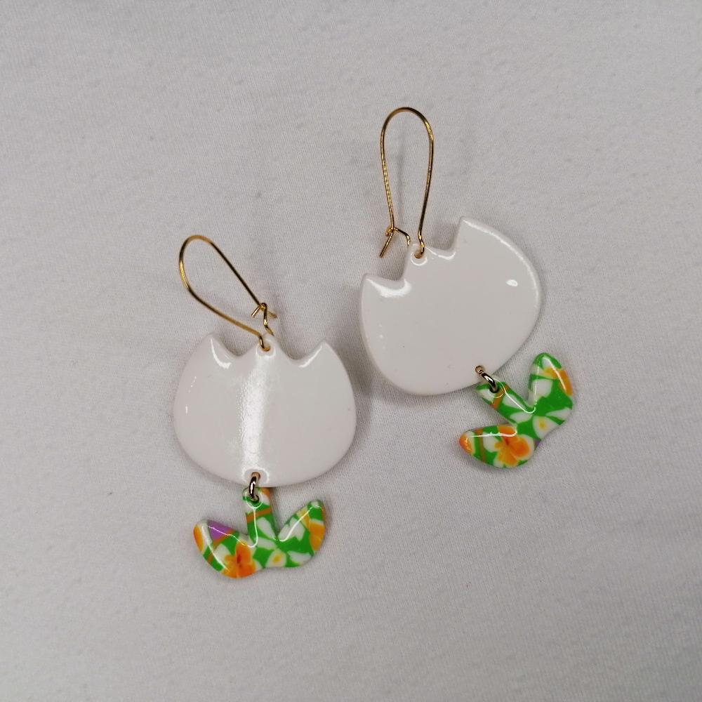 Boucle d'oreille _ "Tropiques" 3c