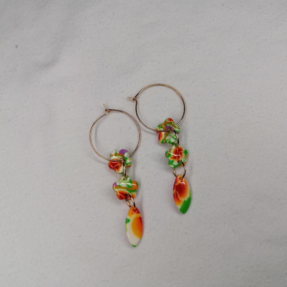 Boucle d'oreille _ "Tropiques" 5c