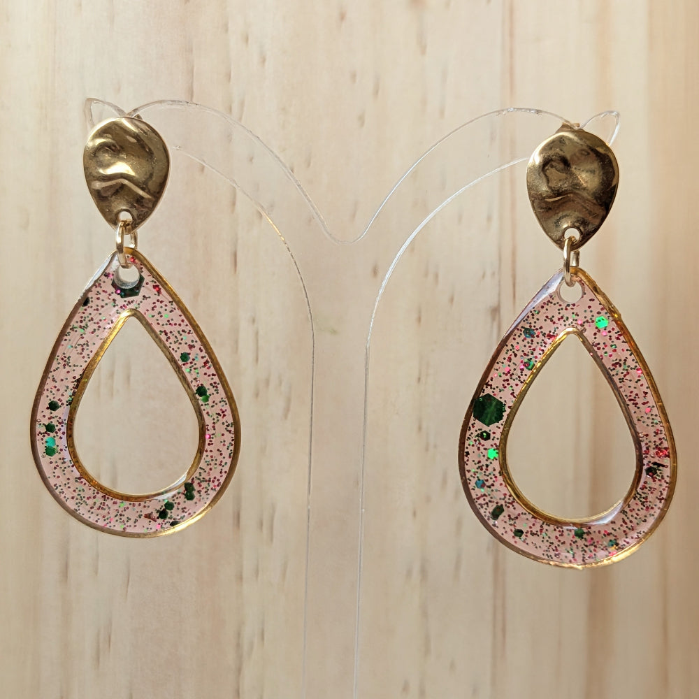 Boucles Résine "Noël" — Modèle 10