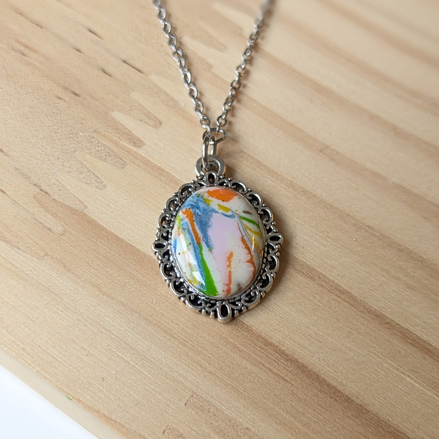 Collier "Eclats d'émotions" - pate polymère - résine