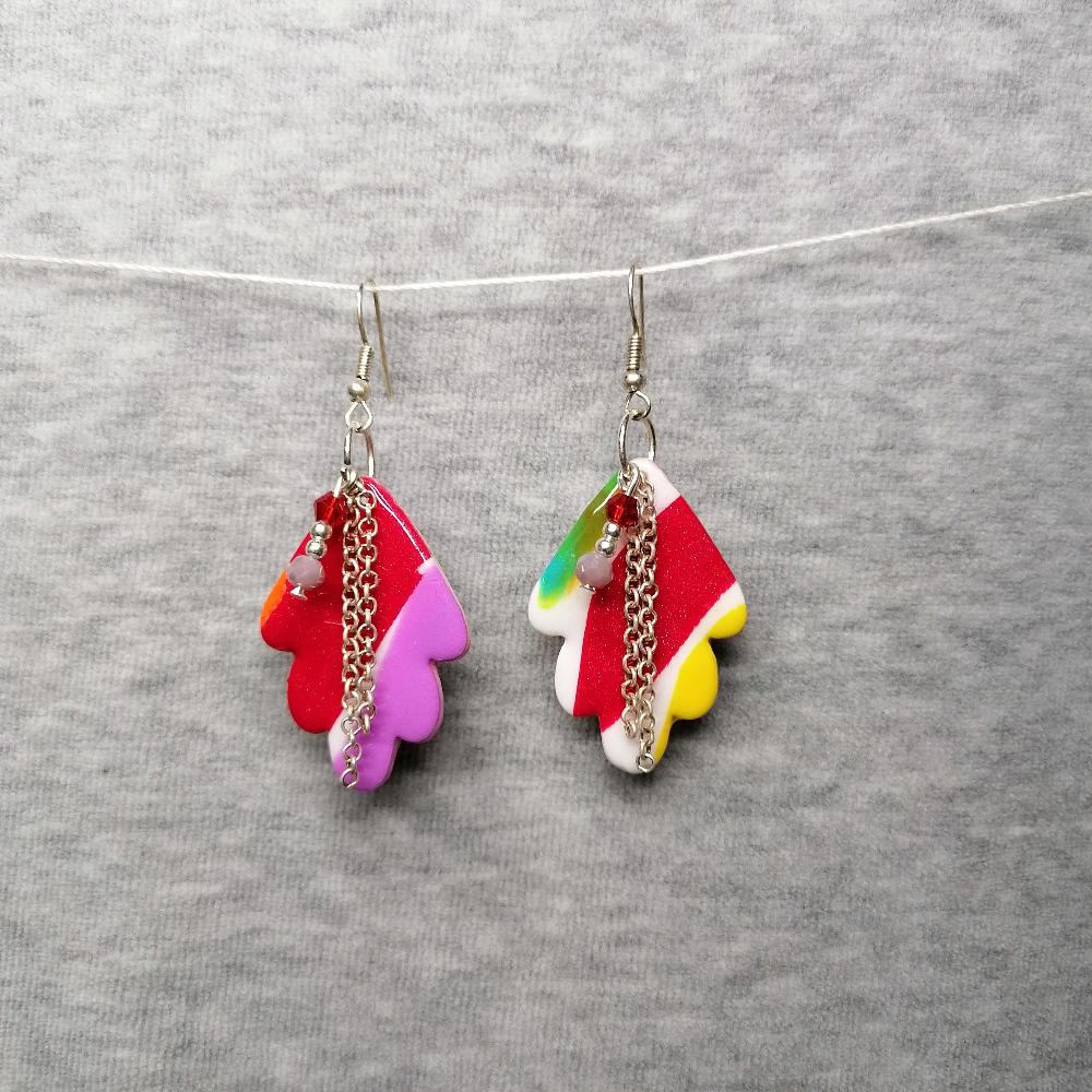 Boucle d'oreille _ "Arc en Ciel Touch" 5b