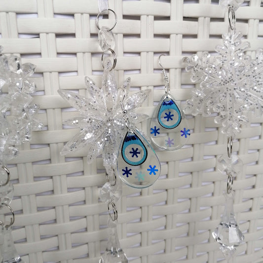 Boucle d'oreille résine UV _ "Éternelle" 17