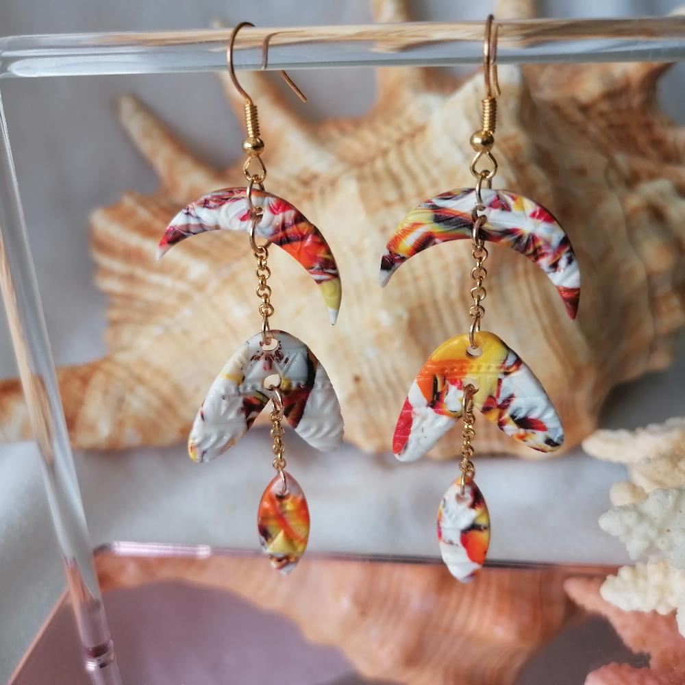 Boucle d'oreille _ "Terre de feu" 17a