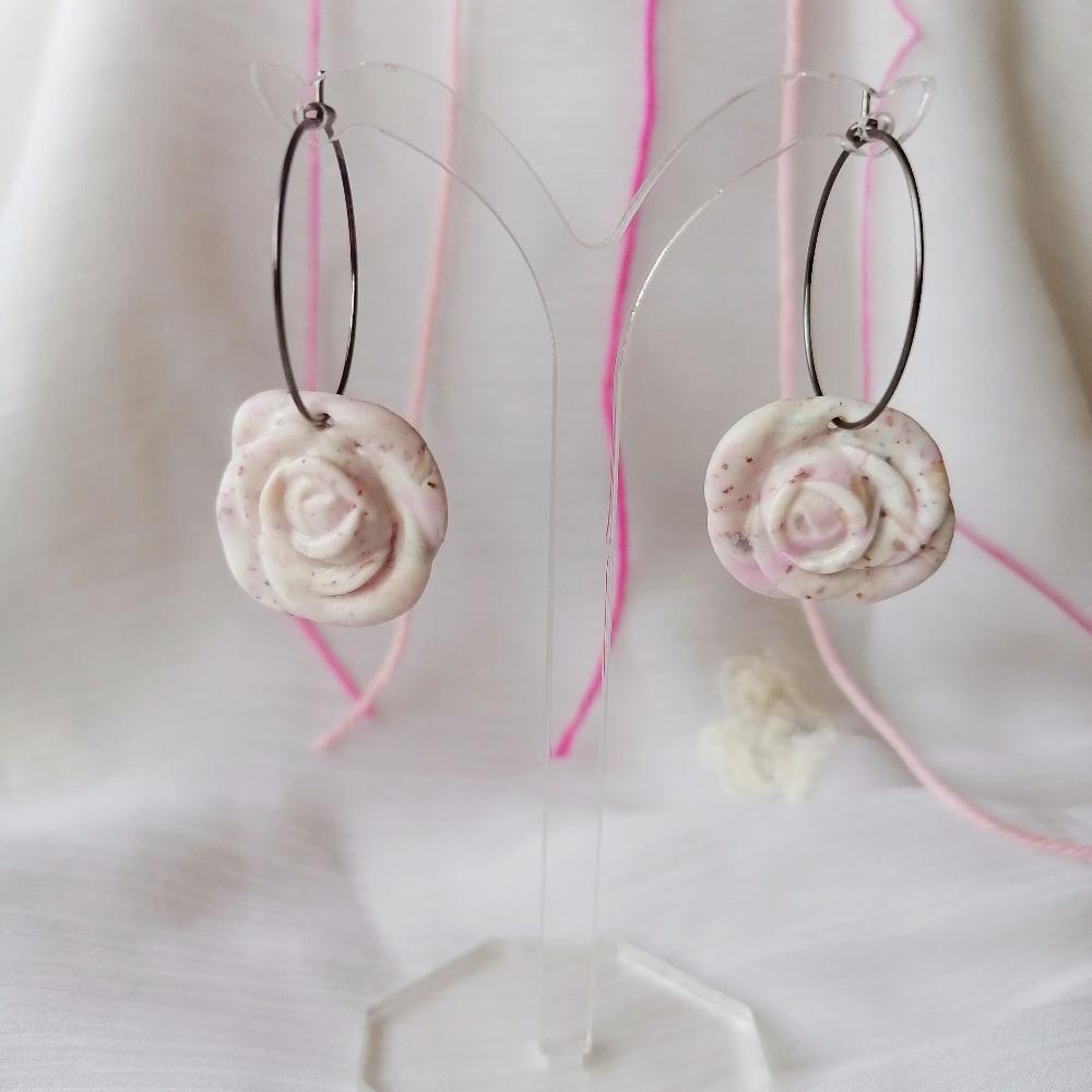 Boucle d'oreille _ "Pink Sweetness" 18a