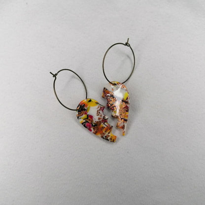 Boucle d'oreille _ "Lipstick Polychrome" 10b