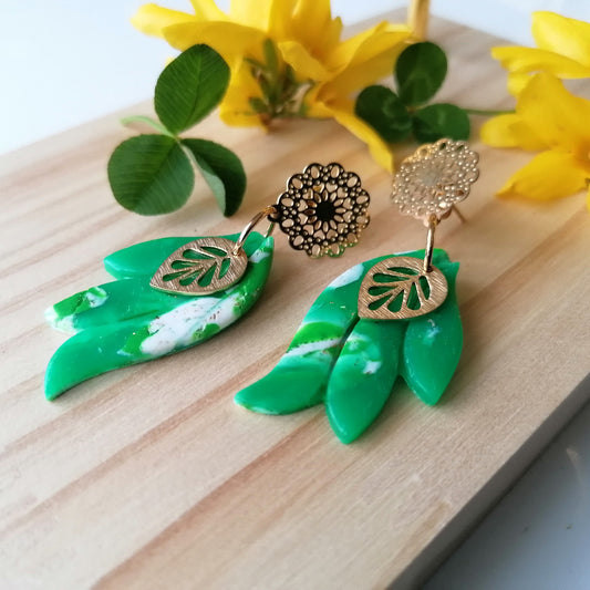 Boucle d'oreille polymère - Saint Patrick 18b