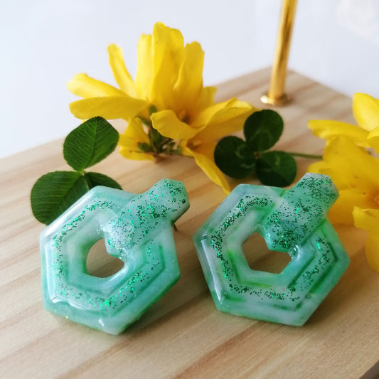 Boucle d'oreille polymère - Saint Patrick 20b