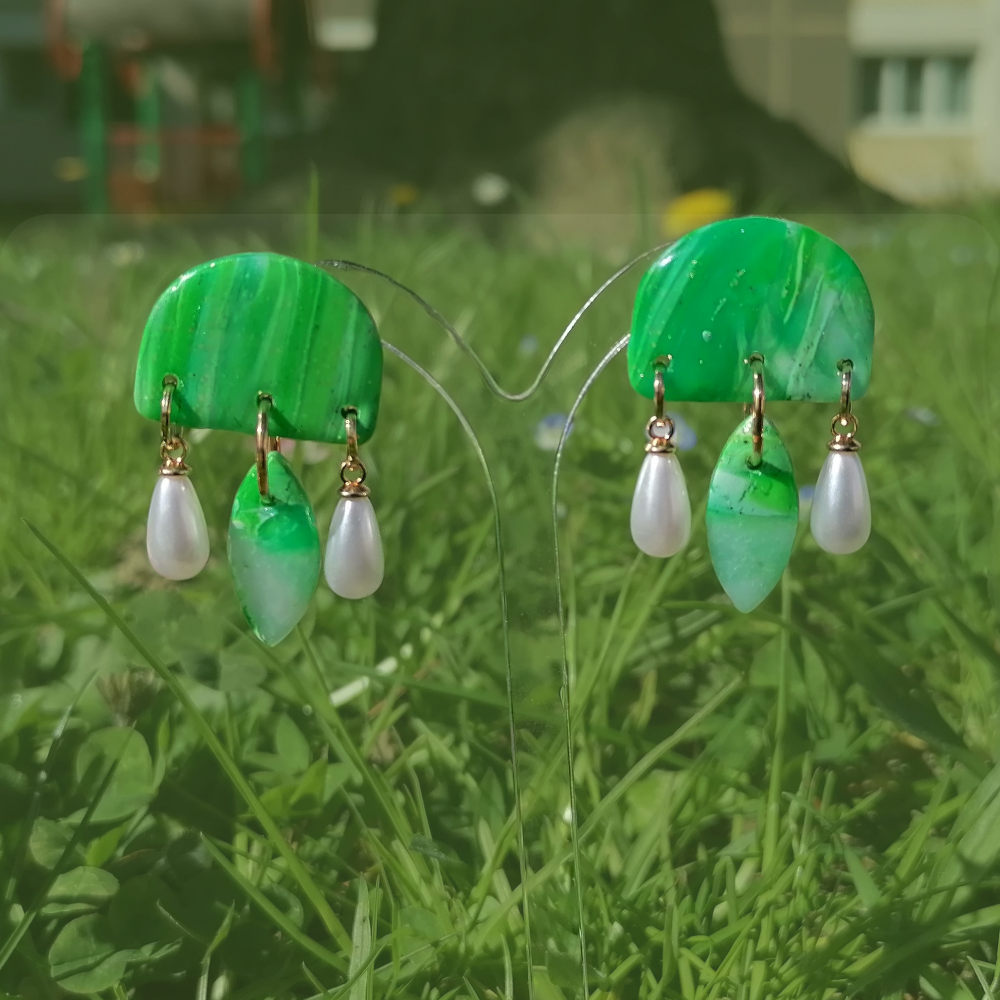 Boucle d'oreille polymère - Saint Patrick 21a